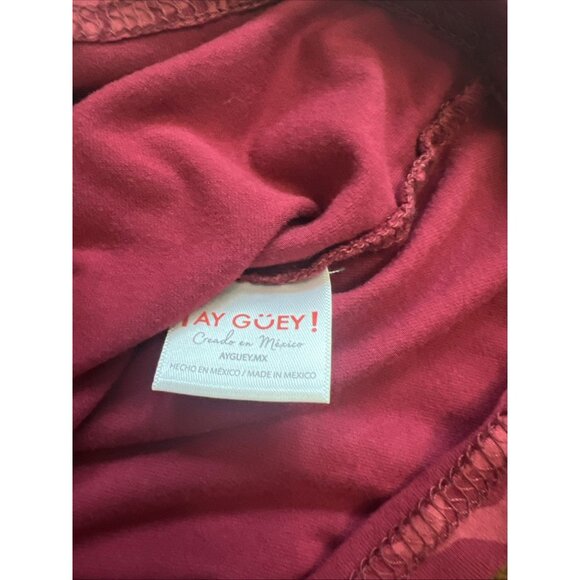 Ay Guey Shirt Women’s/Junior Metallic Skull design Shirt Top Blouse Size XS - Picture 6 of 7